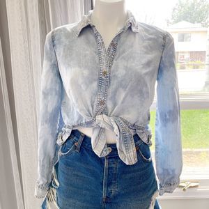 Holding Horses Hand Bleached Chambray Top